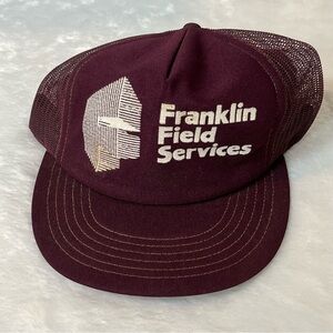 Vintage Franklin Field Services Trucker Hat Snapback Mesh Oil Gas USA Cap
